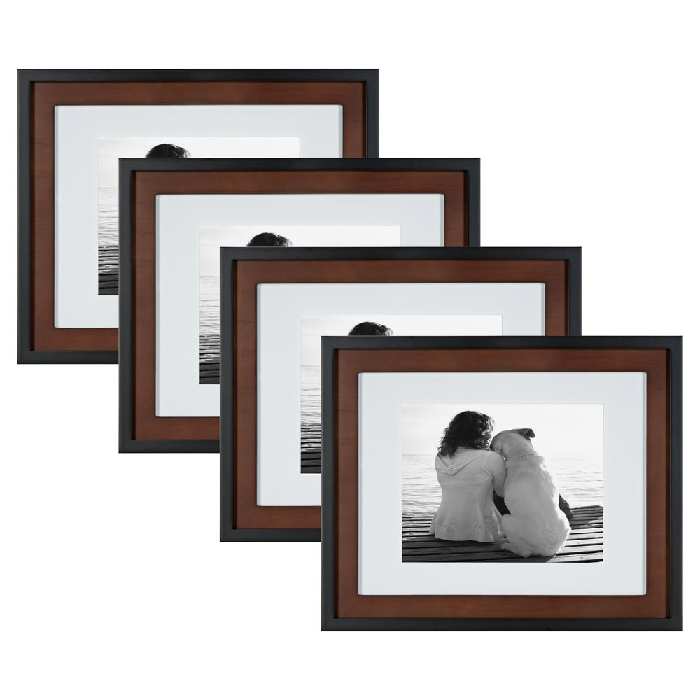 DesignOvation LeMans Wall Picture Frames, 11x14 matted to 8x10, Set of