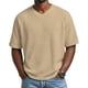 thumbnail image 1 of Camisa de Punto Casual de Cuello en V de Manga Corta de Color Sólido de los Hombres para el Ocio Diario Y el Gimnasio, 1 of 8