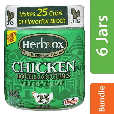 (6 Pack) Herb-Ox Chicken Bouillon Cubes, 25 count, 3.33