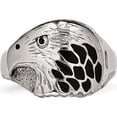 thumbnail image 4 of Stainless Steel Polished And Textured Black Enameled Eagle Ring (Size 12) Made In China sr456-12, 4 of 5