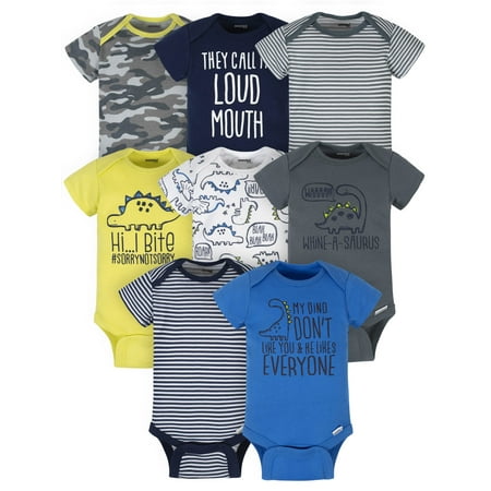 

Onesies Brand Baby Boy Short Sleeve Onesies Bodysuits 8-Pack (Newborn - 12M)