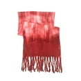 thumbnail image 2 of STEVE MADDEN Womens Terracotta Red Tie-Dyed Fringed Winter Scarf, 2 of 2
