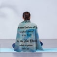 thumbnail image 2 of Bible Verse Blanket Inspirational Blanket Religious Gifts for Women Christian Birthday Gift for Family Friends Friendship Gift Soft Blue Flannel Throws Cozy Warm and Lightweight 50x60 Inch, 2 of 6