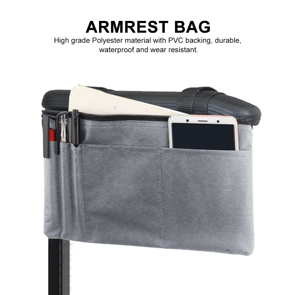 YLSHRF Wheelchair Organizer,Waterproof Mobility Scooter Armrest Bag