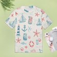 thumbnail image 4 of Nautical Sea Life Print-5 T Shirts Basic T-Shirt Short Sleeve Ladies Tee Shirt Summer Graphic Clothing, 4 of 7