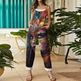 thumbnail image 4 of Fgvctg Mardi Gras Womens Overalls Wide Leg Pant Fashion Mask Graphic Overalls Sleeveless Rompers Carnival Party Spaghetti Straps Jumpsuits Loose Bib Overalls Sprimg Clothing With Pockets Saffron L, 4 of 4