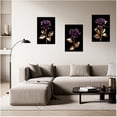 thumbnail image 4 of ZHONGYUTONG Rose Gold Wall Art Set of 3 Black and Gold Flower Painting Prints Red Rose Canvas Pictures Floral Bathroom Bedroom Home Decor Framed (12.00" x 16.00" x 3PCS), 4 of 4
