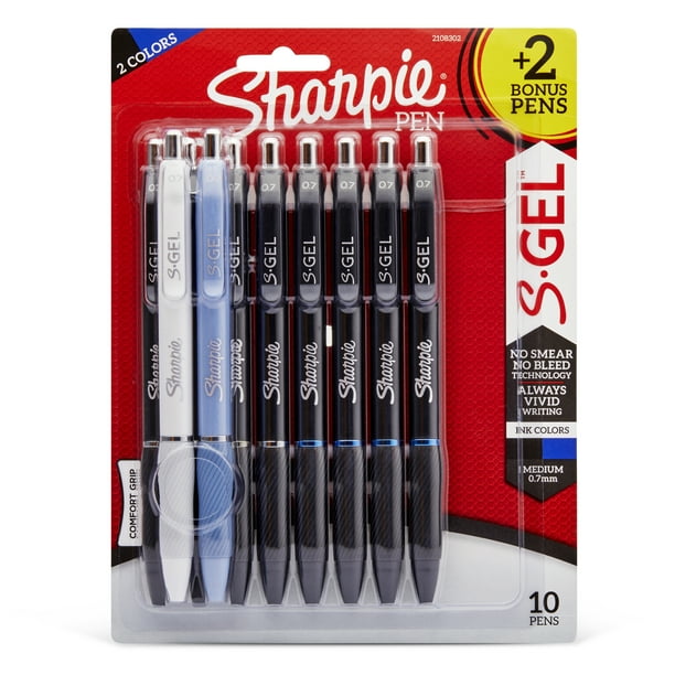 Sharpie SGel, Gel Pens, Medium Point (0.7mm), Assorted Colors and Barrels, 10 Count Walmart