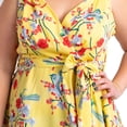 thumbnail image 4 of Miss Lavish London Women's Plus Size Dresses Retro Floral Rockabilly 40s and 50s Vintage Fashion [BIRD-YELLOW-20], 4 of 5
