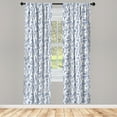 thumbnail image 4 of Ambesonne Floral Window Curtains, Vintage Flowers and Herbs, Each 28" W x 63" L, Royal Blue Off White, 4 of 4