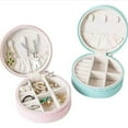 thumbnail image 3 of Small Jewellery Box Organizer Travel Leather Carry Storage Case Jewelry Boxes, 3 of 5