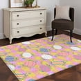thumbnail image 3 of Area Rugs for Living Room Bedroom, Easter Bunny 4'x6' Rug Washable Carpet Runner Indoor Outdoor, Colorful Eggs Spring Leaves Daisy Yellow Pink Plaid Non Slip Accent Floor Mats Rug for Kitchen, Office, 3 of 8