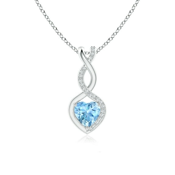 Aqua Stone Infinity Heart Pendant - Elegant Gift