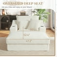 thumbnail image 5 of Muumblus Indoor Chaise Lounge with Cup Holders, No Assembly Required, Oversized Upholstered Lounge Chair Sofa Bed for Living Room, Bedroom, Apt., Beige Corduroy, 5 of 13