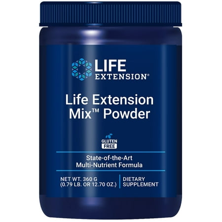 Life Extension Mix Powder high-potency advanced vitamin mineral fruit and vegetable formula vitamin B C D E magnesium for whole-body health healthy aging gluten-free 12.70 oz.