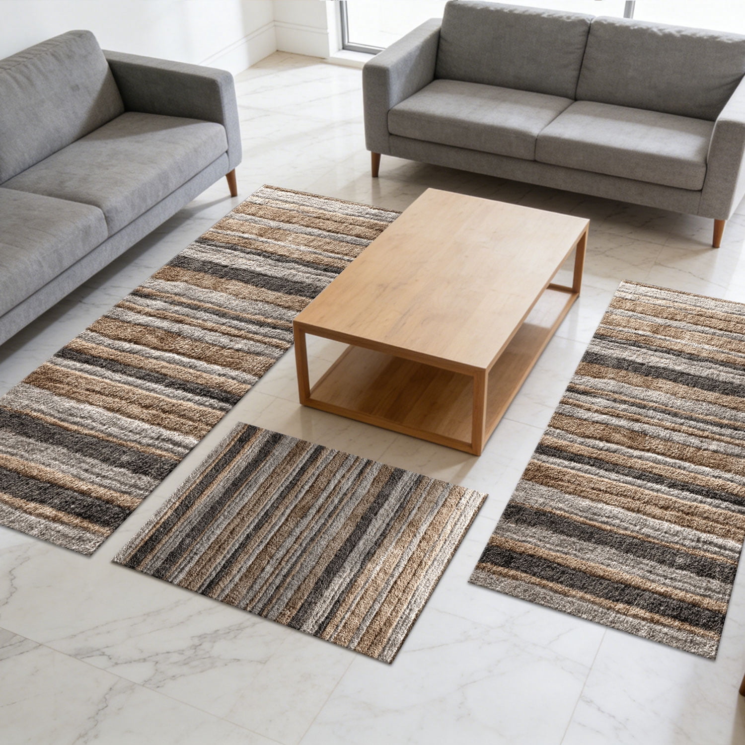 3 Piece Kitchen Rug Set, Non-Slip And Washable, Abstract Pattern Kitchen Hallway Rug, Soft And Comfortable, Suitable For Sinks, Floors, Entrances, Hallways and Bathrooms