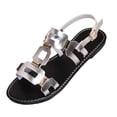 thumbnail image 2 of Taylonsss Women's Fashion Casual Large Size Metal Buckle Flat Hollow Out Beach Sandals for Summer Outdoor Comfortable Wear, 2 of 9