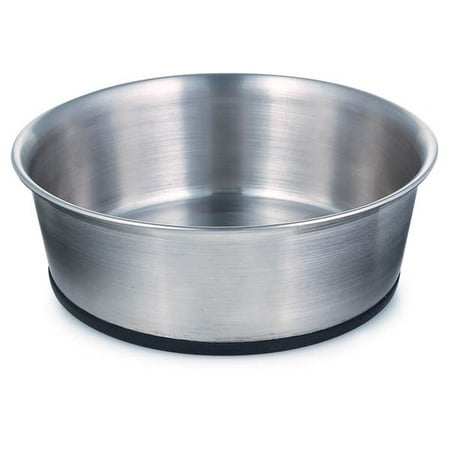 Dog Bowls Rubber Base Non Skid Durable Stainless Steel Food Dish - Choose Size (16 oz - 2