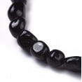 thumbnail image 3 of 1 pulsera de cuentas negras naturales, elástica, multicapa, con piedras pulidas, ideal para hombre y mujer, regalo de bisutería., 3 of 3