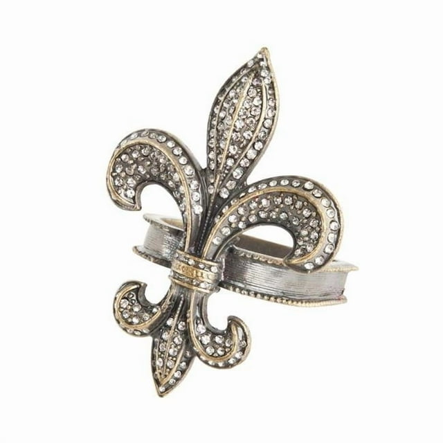 SARO NR343.GL Anneau de Serviette Design Fleur-de-Lis Or - Lot de 4
