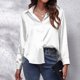 thumbnail image 2 of Camisa de manga larga de satén para mujer - Elegante blusa de imitación de seda - Corte holgado para la oficina o una fiesta, 2 of 5