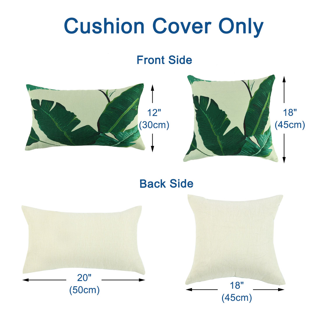 Unique Bargains Leaves Decorative Throw Pillow Cover #2 12"x20" and 18"x18"