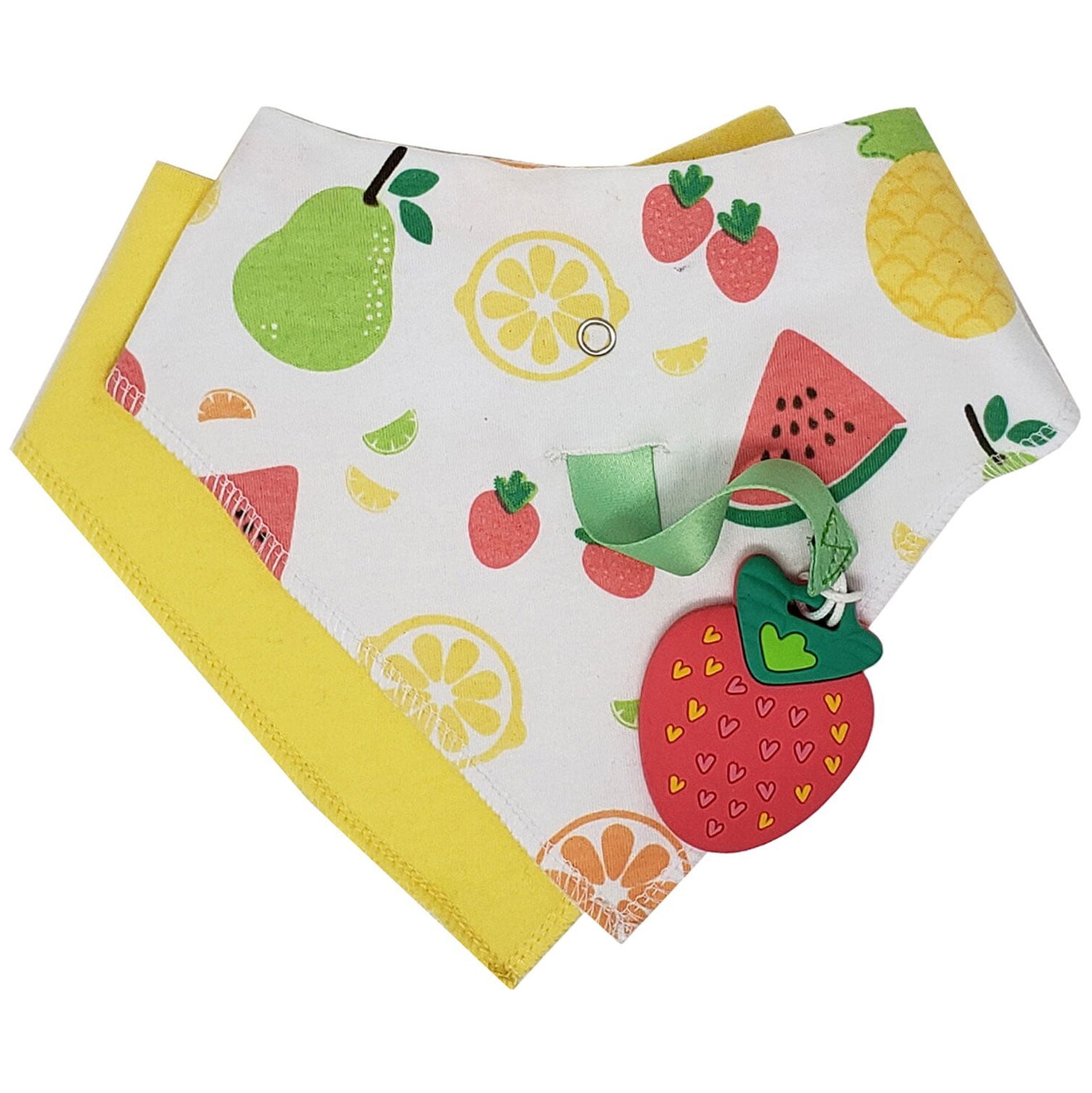 Silli Chews {4 Piece) Teething Bibs For Boys or Girls - Absorbent Baby Bandana Drool Bibs with Teether, Adjustable Bib with Snaps, and Removable Pacifier Clip - Silicone Rainbow Teething Toy