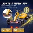 thumbnail image 6 of Holaki 12V Electric Go Kart for Kids, Battery Powered Ride on Toy with Adjustable Seat, Music, LED Lights, EVA Wheels & Forward/Reverse Driving, Yellow, Ages 3-6, 6 of 10