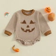 thumbnail image 2 of PEASKJP Baby Boy Rompers Baby Pajamas, Long Sleeve Footless Rompers, Snap Closure Sleeper for Boy Girls Brown,12-18 Months, 2 of 9