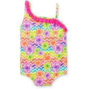 Angle View: Girls' One Piece Swimsuit Zippy Trical