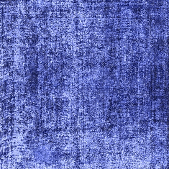 Ahgly Company Indoor Square Oriental Blue Industrial Area Rugs, 4' Square