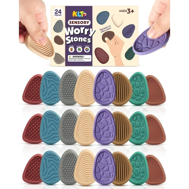 Fidget Toys KLT Sensory Stone, paquete de 24 unidades para adultos y niños