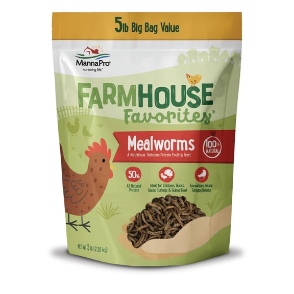 Premio para aves de corral Manna Pro gusanos de la harina 2,3 kg proteína natural