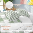 thumbnail image 3 of Sage Green Checkered Bedding 3 Piece Duvet Cover Set Full Size, Farmhouse Buffalo Plaid Soft Microfiber Comforter Cover with Zipper Closure & Pillowcases, Wrinkle & FadeResistant Quilt Cover, 3 of 9
