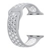 Silicone Apple Watch 2 Series 1 Strap Breathable Sports Wristbands 38mm - Silver + White (WB01-4)