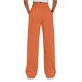 thumbnail image 4 of Womens Wide Leg Sweatpants | Winter Lounge Travel Pants Fall Fashion Outfits 2026 Clothes With Pockets Orange XL, 4 of 6