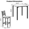 thumbnail image 4 of LinkRomat Dining Table Set for 4, Marble Texture Counter Height Table & 4 Velvet Bar Stools, Modern Kitchen Table with Chairs, Compact Dinette Set for Small Spaces, White, 4 of 8