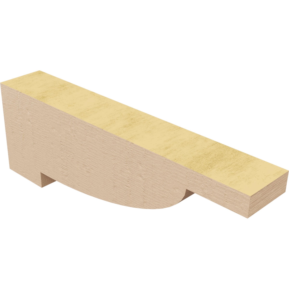2"W x 12"D x 4"H Thin Alpine Rough Cedar Woodgrain TimberThane Corbel, Primed Tan