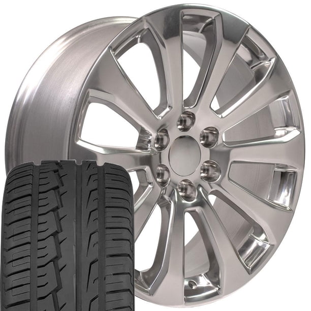 22 inch Polished 5922 Wheels & 285/45R22 Tires Fit GMC Yukon Sierra ...