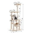 thumbnail image 3 of Armarkat 65-in Real Wood Cat Tree & Condo Scratching Post Tower, Beige, 3 of 6