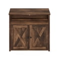 thumbnail image 6 of Furinno Peli Farmhouse Cat Litter Cabinet Storage with 2 Doors, Rustic Brown, 6 of 7