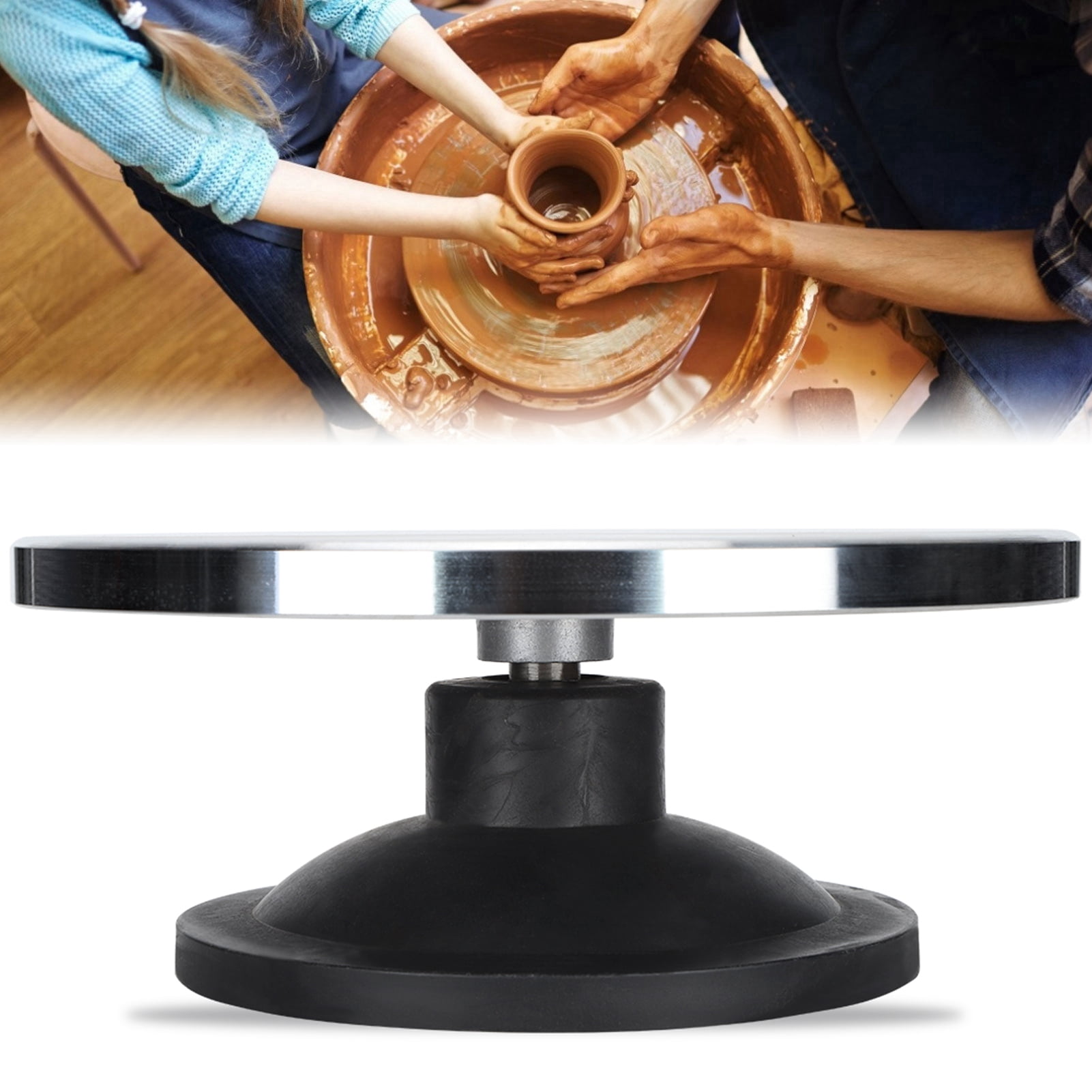 Rupoun Sculpting Wheel Large Turntable Heavy Duty with Ball Bearings for Carving Decorating Modelling 9.84 inches / 25 cm Ceramic Art Rotary Tool Crafts