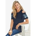 thumbnail image 5 of Woman Within Plus Size Short-Sleeve Cold-Shoulder Tee, 5 of 6