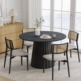 thumbnail image 3 of MAYEERTY 46" Wooden Round Table for 4，Mid-Century Kitchen Table for Dining Room Kitchen,Black, 3 of 9
