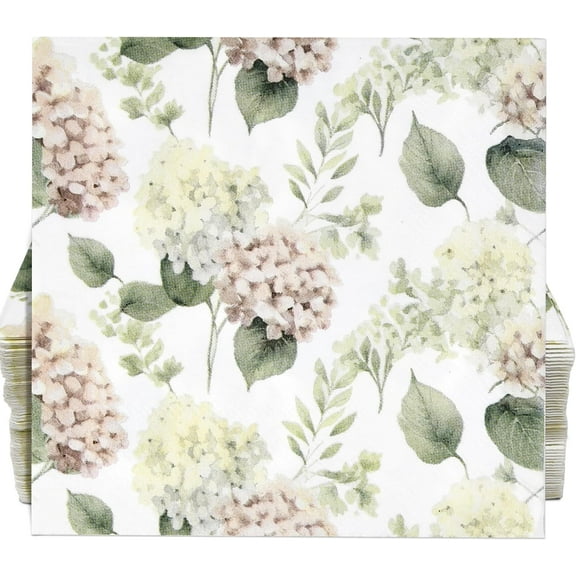 Gift Boutique 100 Pcs Hydrangea Scatter Floral Napkins
