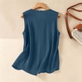 thumbnail image 6 of Staron Women Boho Embroidered Tank Top V Neck Sleeveless Button Down Casual Loose A-Line Beach Vacation Summer Tops, Navy L, 6 of 7