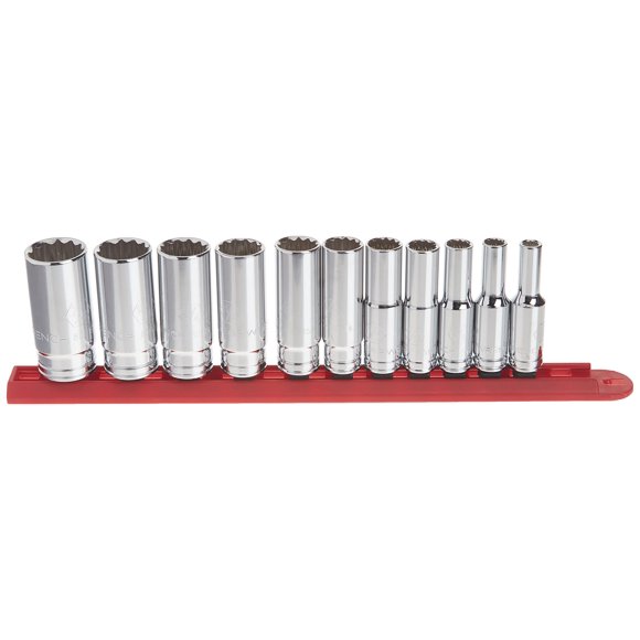 GEARWRENCH 11 Pc. 3/8" Drive 12 Pt. Deep Socket Set, SAE - 80563
