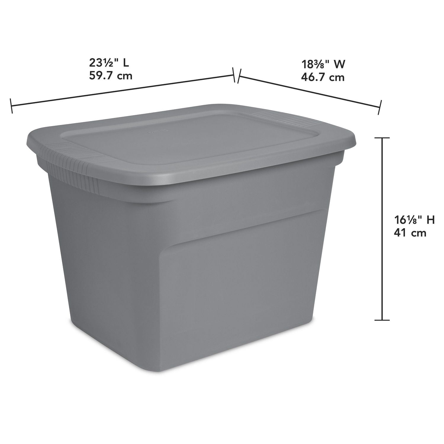 Sterilite 68 L Tote Box Grey, 68L, Grey
