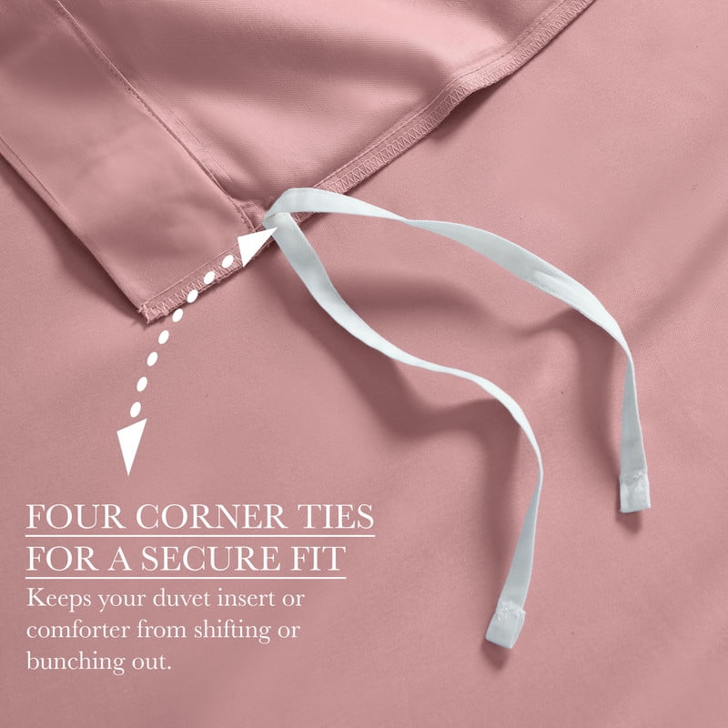 Superior 650 Thread Count Egyptian Cotton Duvet Cover Set, Blush, King/ Cal King