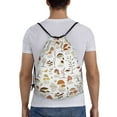 thumbnail image 2 of Bingfone Mushrooms And Butterflies Drawstrings Backpacks Bags For Men Women Gym Drawstrings Bag, 2 of 9
